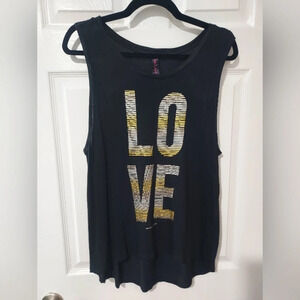 Betsey Johnson Performance Love Muscle Tank Top in Size XL